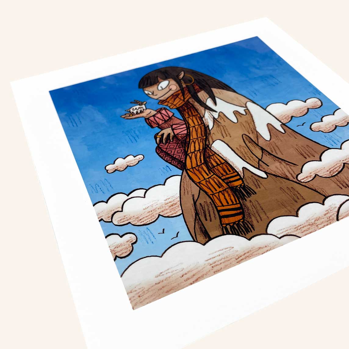 Mountain and Goat art print