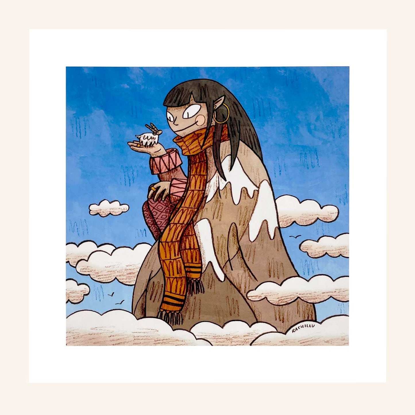 Mountain and Goat art print