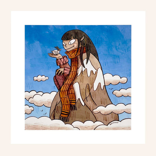 Mountain and Goat art print