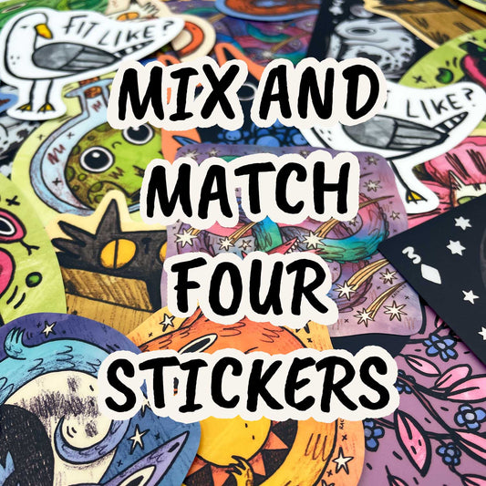 Any 4 stickers, mix and match multibuy