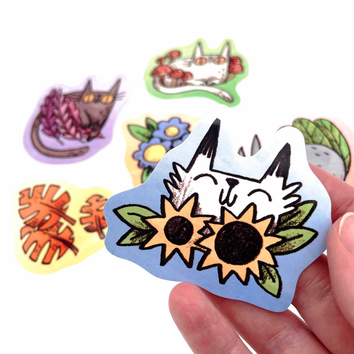 Plant Cats sticker set