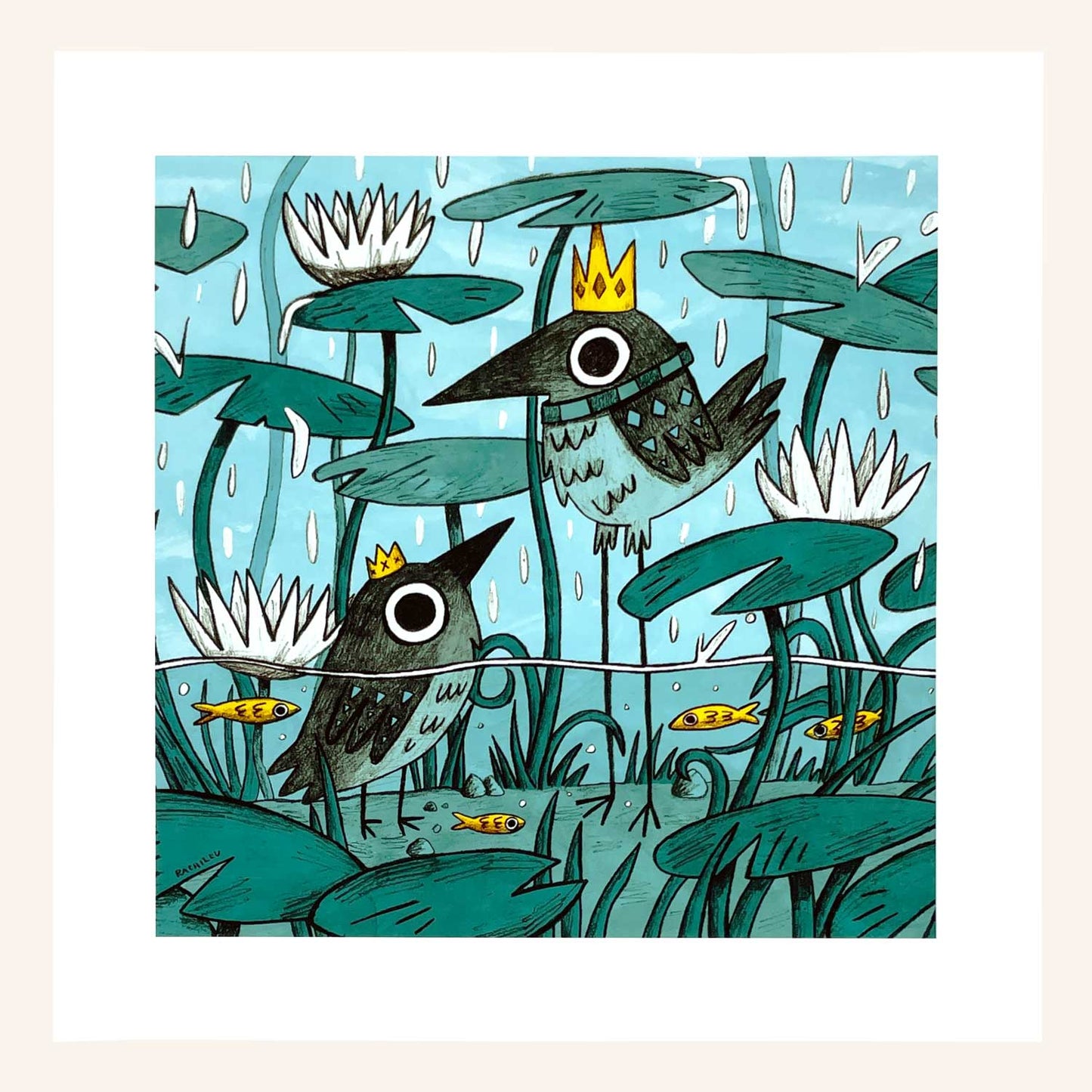 Rainy Day in Bird Kingdom Art Print