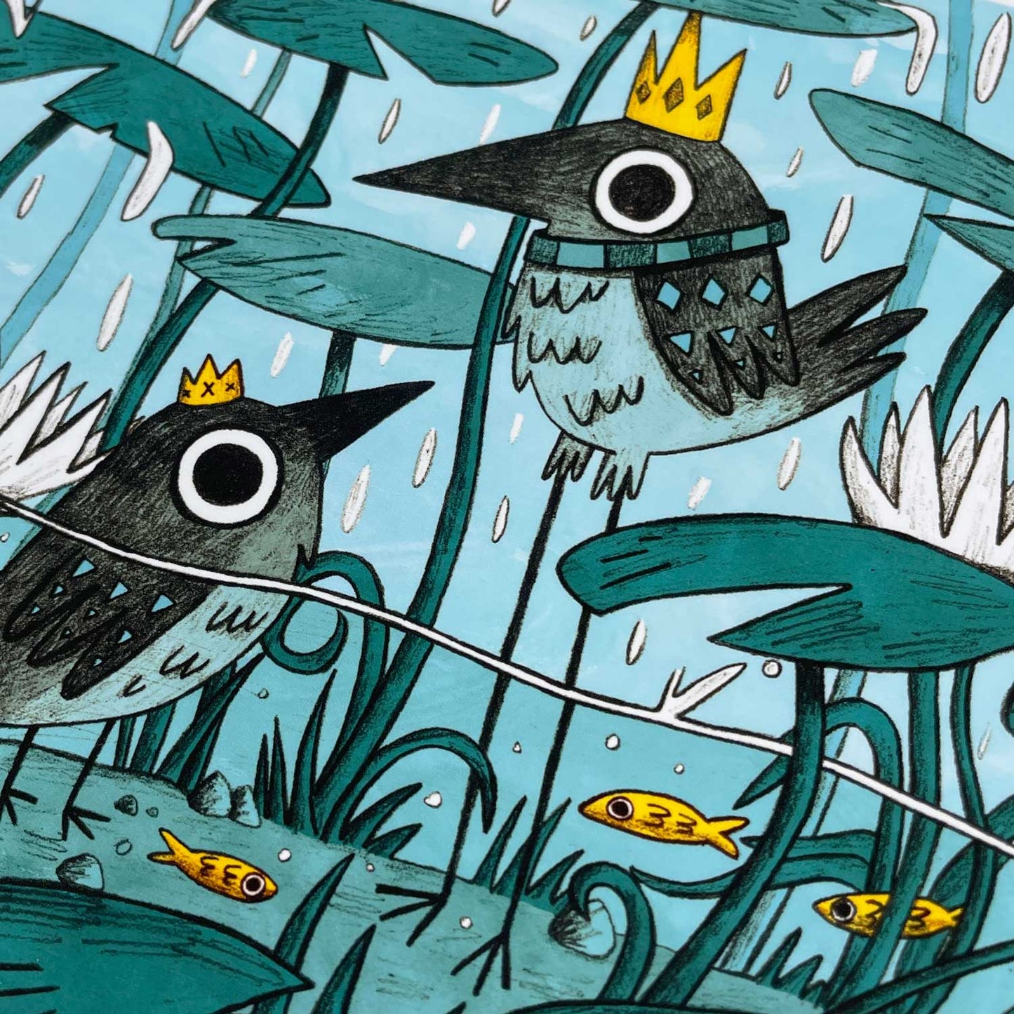 Rainy Day in Bird Kingdom Art Print