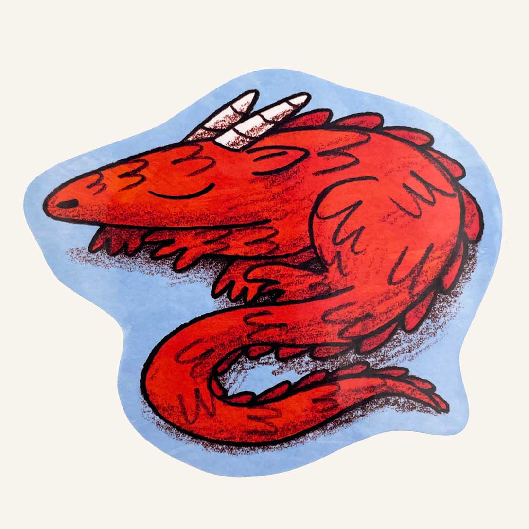 Sleepy Dragon Sticker