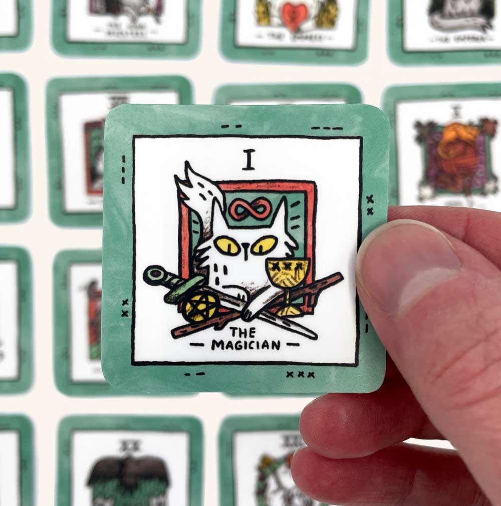 Mini Cat Tarot 24 Sticker Set