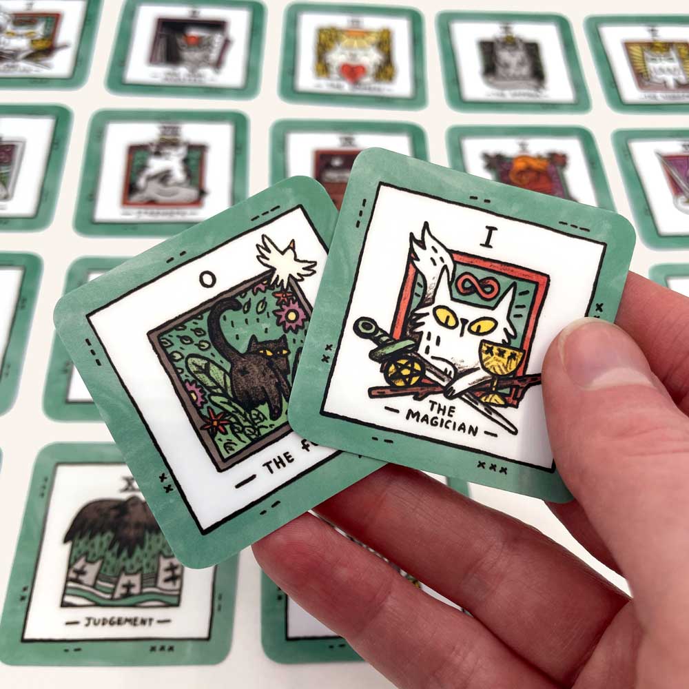 Mini Cat Tarot 24 Sticker Set