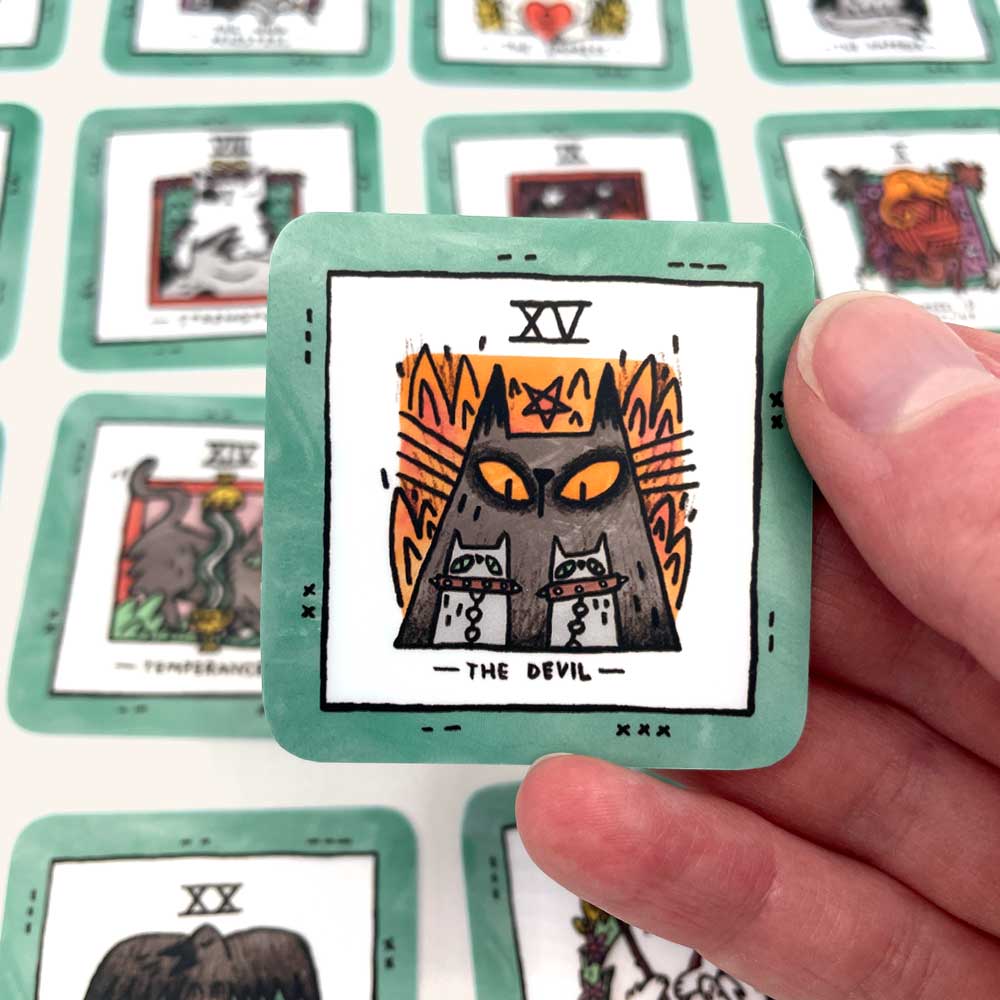Mini Cat Tarot 24 Sticker Set