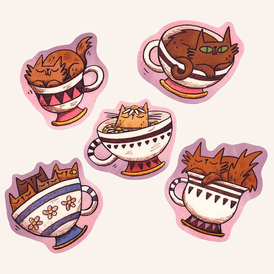Teacup Cats Sticker Set