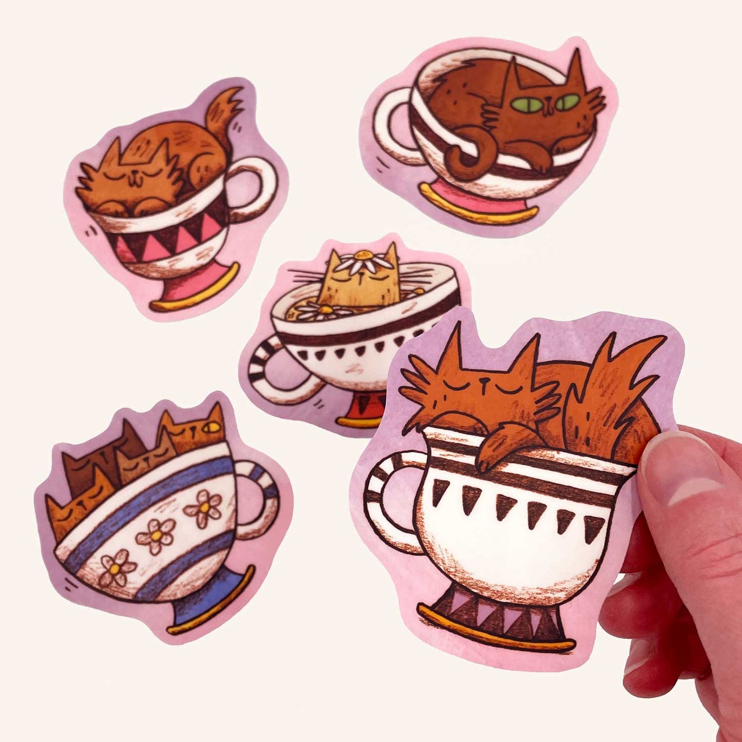 Teacup Cats Sticker Set
