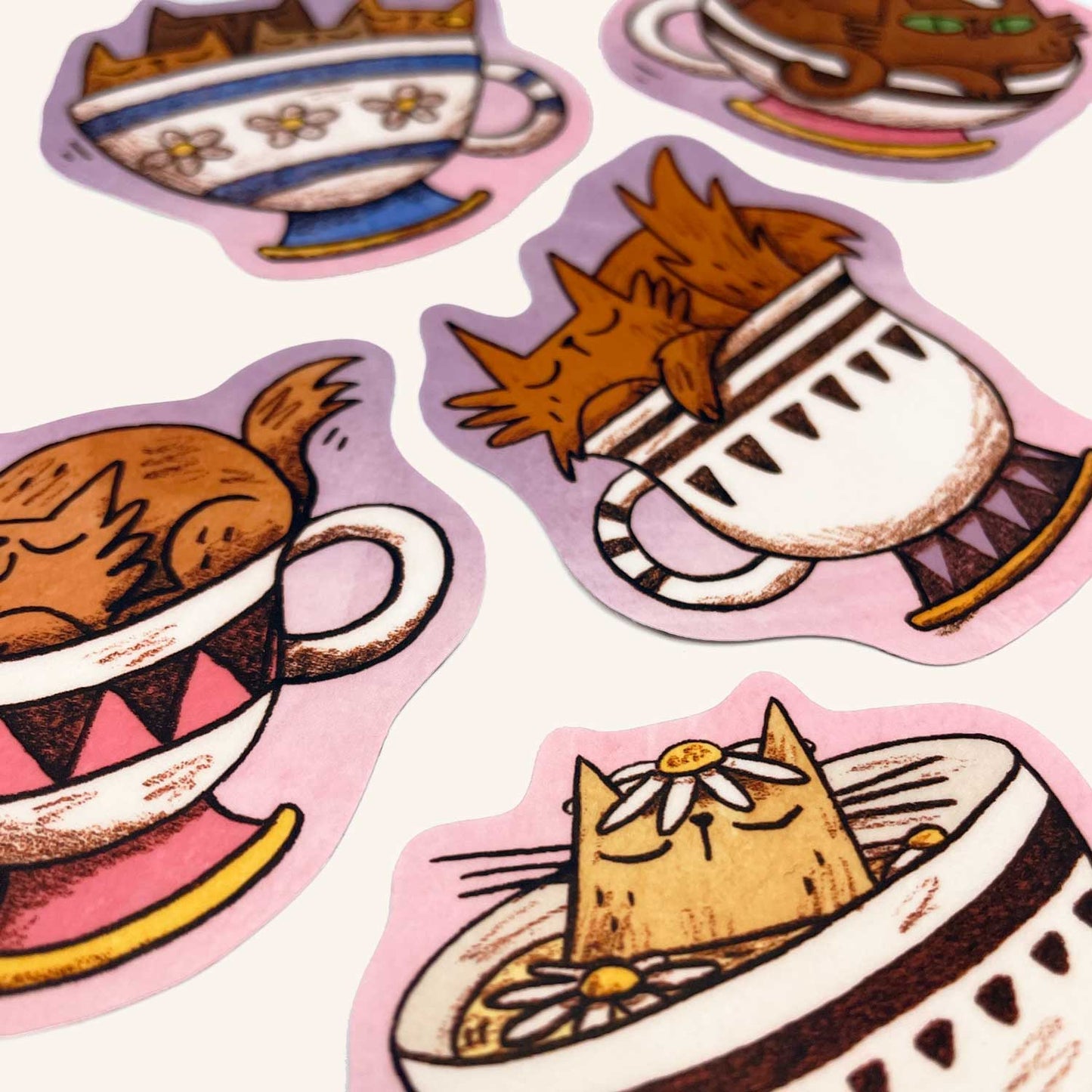 Teacup Cats Sticker Set