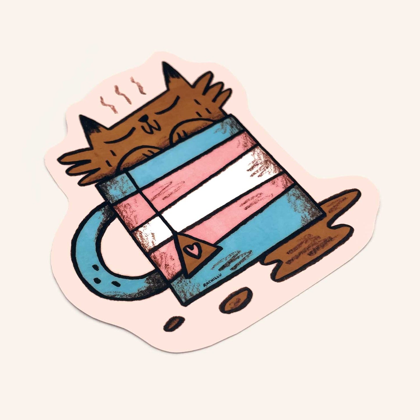 Transgender Mug Cat Sticker