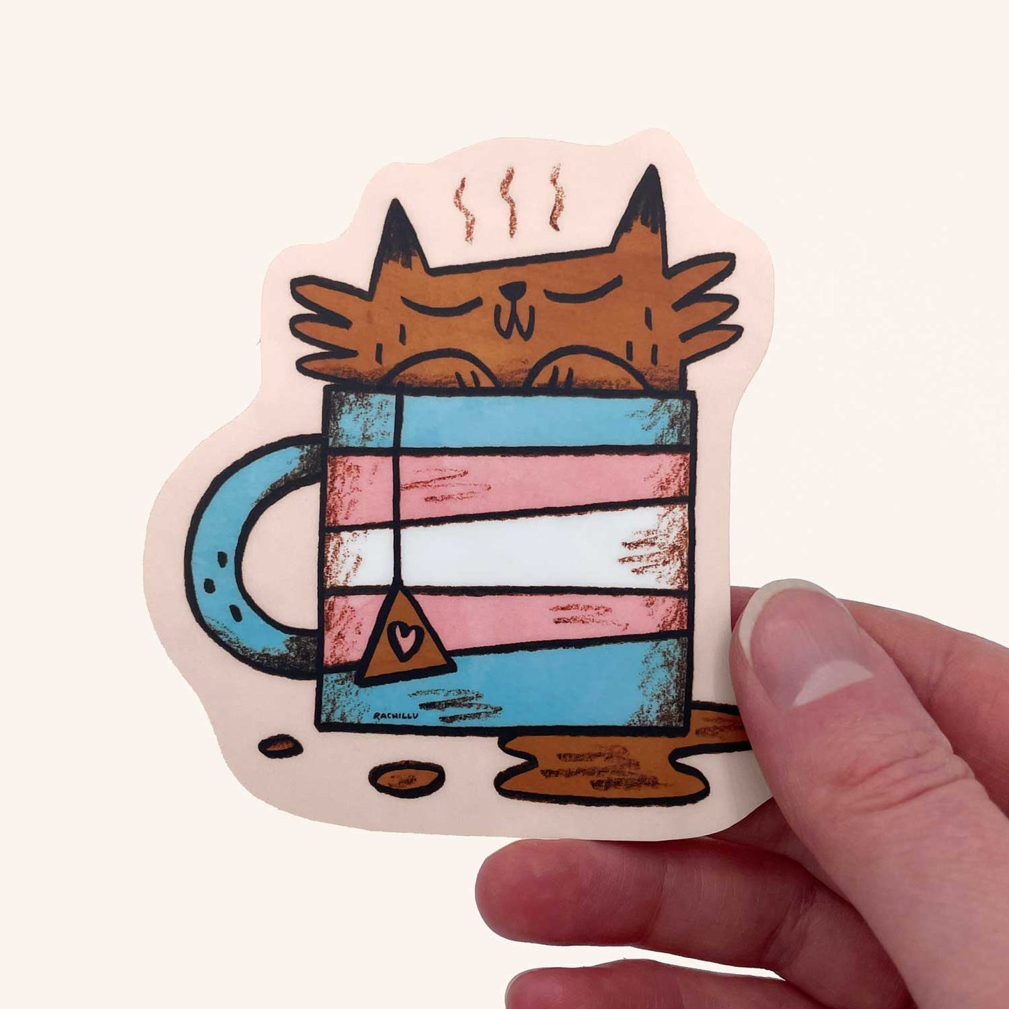 Transgender Mug Cat Sticker