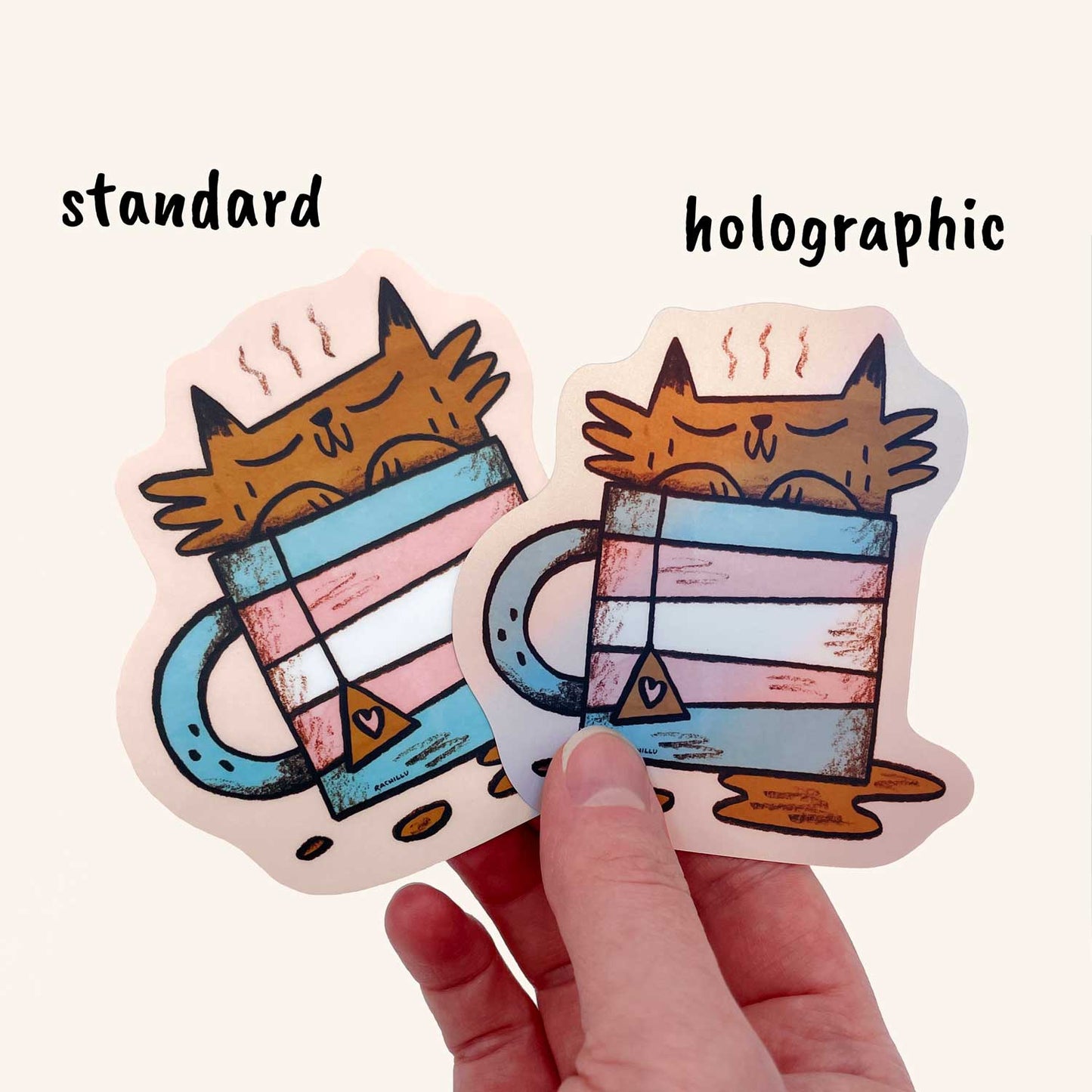 Transgender Mug Cat Sticker